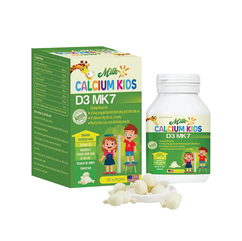Milk Calcium Kids D3 MK7 Xanh